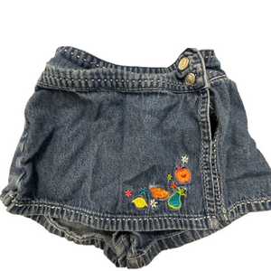 3/20$ PLEASE MUM Baby Denim Embroidered Skort Size 12 months